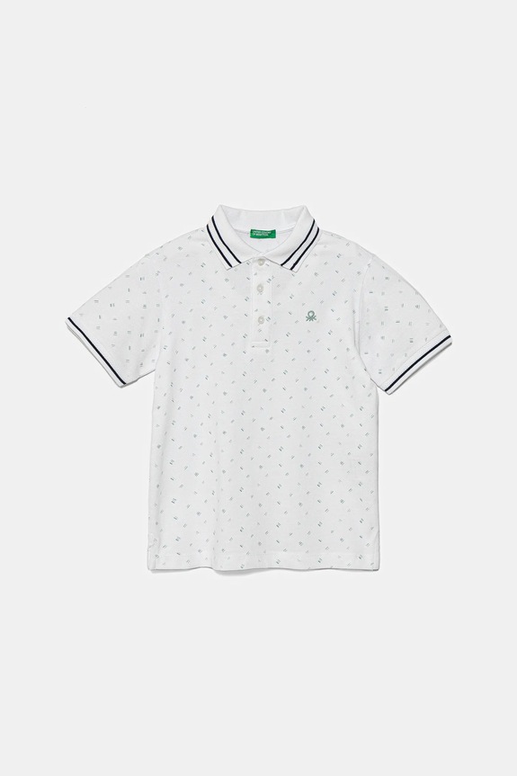Detská bavlnená polokošeľa United Colors of Benetton bavlna biela 3H35C301V.G.Seasonal