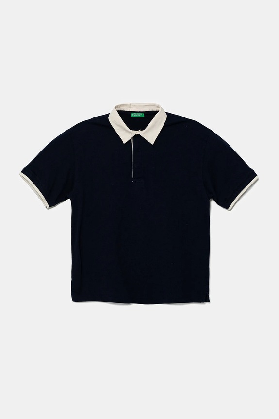 United Colors of Benetton polo in cotone con colletto blu navy 3MI5C301U.G.Seasonal