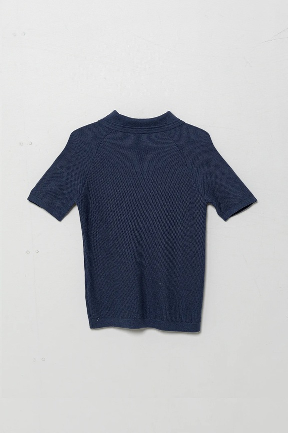 Παιδικό πόλο από λινό ύφασμα United Colors of Benetton 104NC3005.G.Seasonal σκούρο μπλε SS25