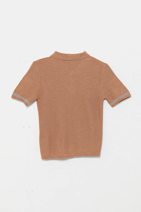 United Colors of Benetton polo in misto lino per bambini 104NH3001.P.Seasonal marrone SS25