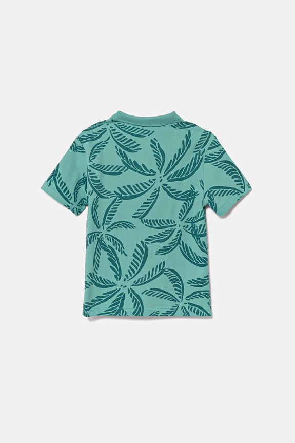 Detská bavlnená polokošeľa United Colors of Benetton 36Y4C301W.G.Seasonal tyrkysová SS25