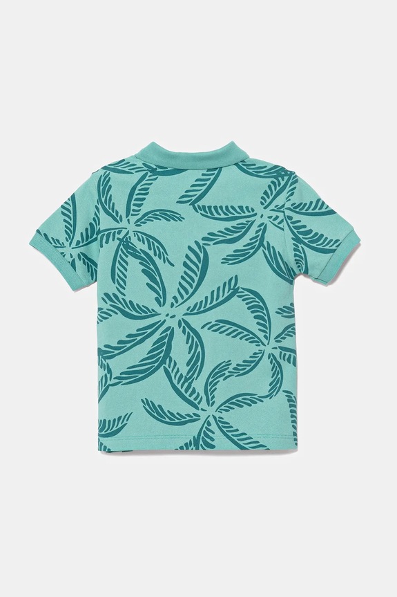 Detská bavlnená polokošeľa United Colors of Benetton 36Y4G300Y.P.Seasonal tyrkysová SS25