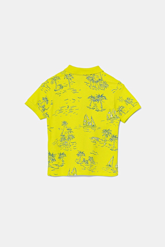 Детска памучна тениска с яка United Colors of Benetton 36Y4G300Y.P.Seasonal зелен SS25
