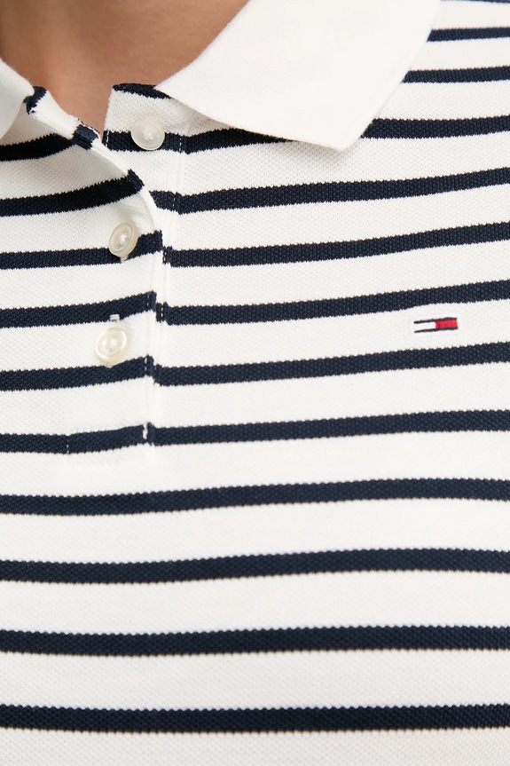 Tommy Jeans polo de damă din bumbac cu elastan alb DW0DW20160