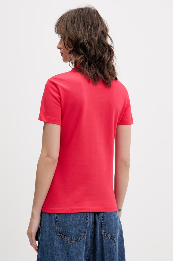 Oblačila Tommy Jeans polo majica ženska bombažna z elastanom DW0DW20160 rdeča