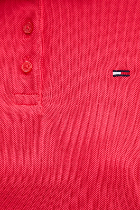 Tommy Jeans polo majica ženska bombažna z elastanom DW0DW20160 rdeča