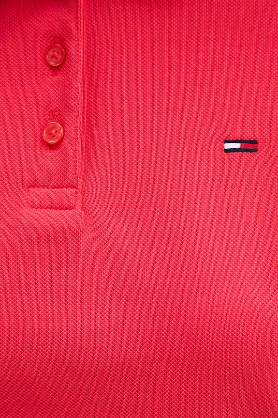 Tommy Jeans polo majica ženska bombažna z elastanom DW0DW20160 rdeča