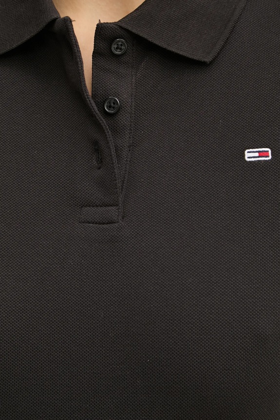 Tommy Jeans Póló női pamut elasztánnal DW0DW20160 fekete