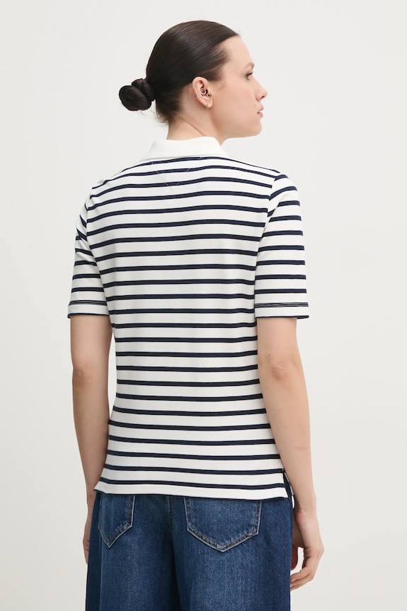 Odzież Tommy Hilfiger polo damskie z bawełną WW0WW43224 biały