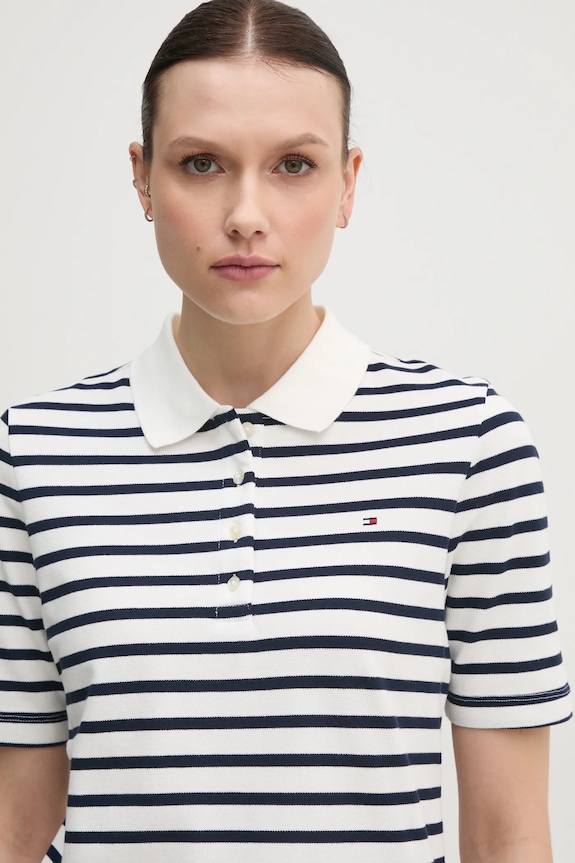 Tommy Hilfiger polo damskie z bawełną biały WW0WW43224