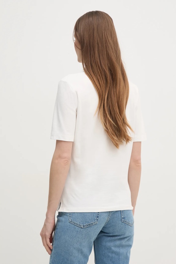 Odzież Tommy Hilfiger polo damskie z bawełną WW0WW43224 biały