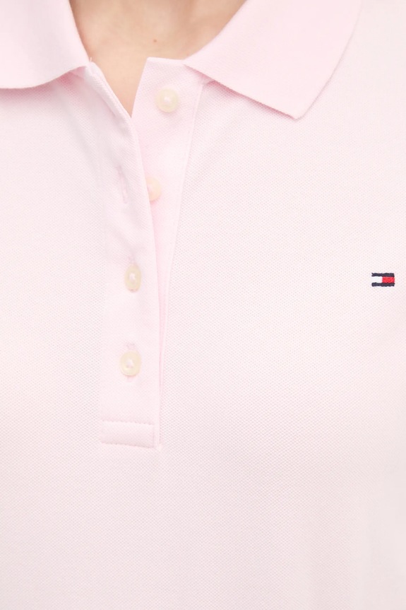 Tommy Hilfiger polo damskie z bawełną WW0WW43224 różowy
