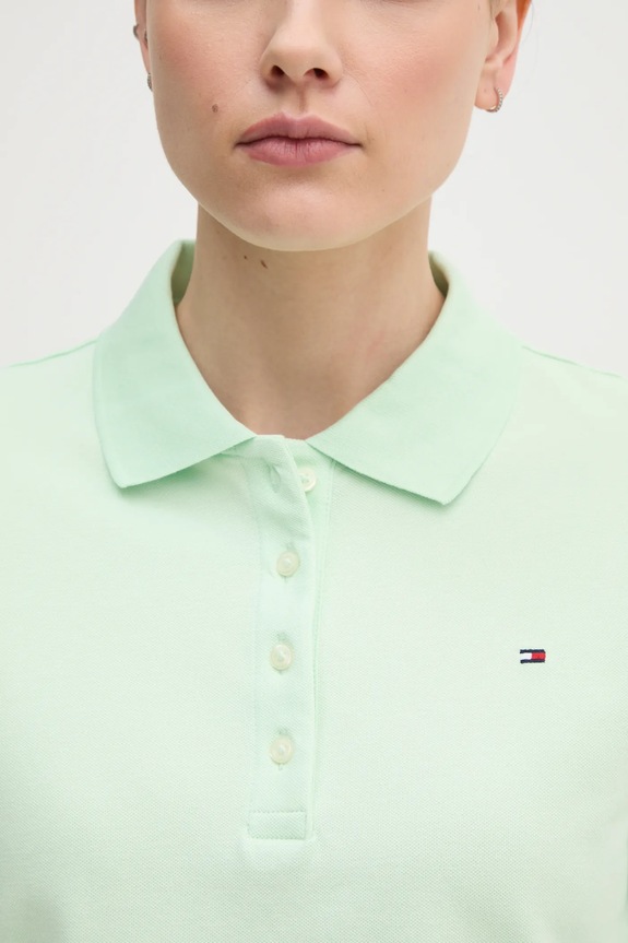 Tommy Hilfiger polo de damă cu bumbac WW0WW43224 verde