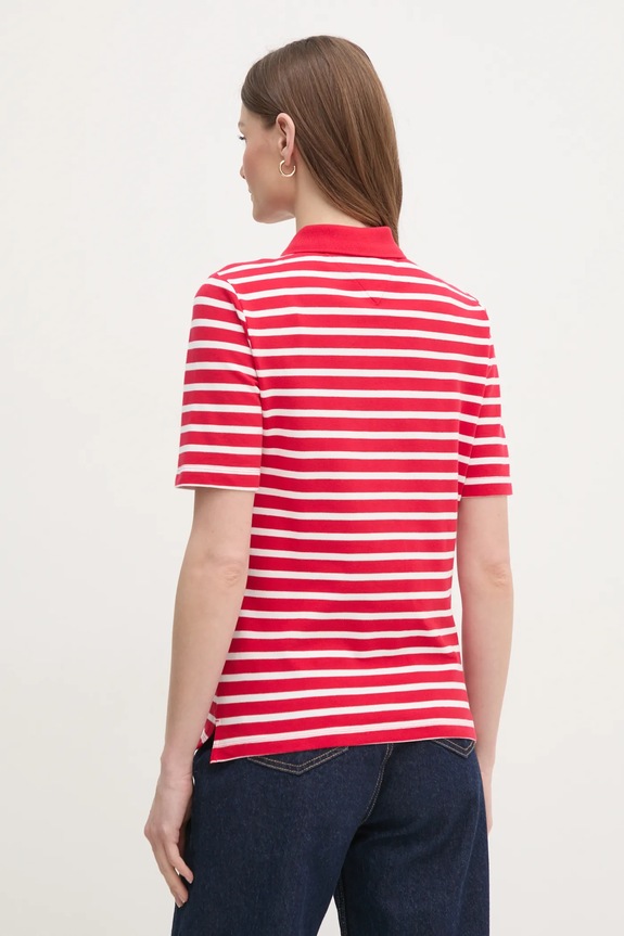 Oblečenie Tommy Hilfiger polo tričko dámske s bavlnou WW0WW43224 červená