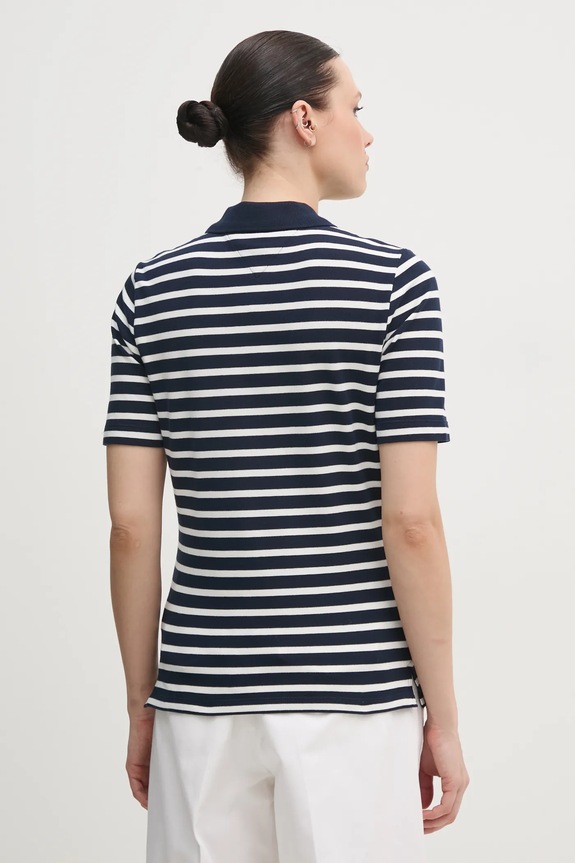 Odzież Tommy Hilfiger polo damskie z bawełną WW0WW43224 granatowy