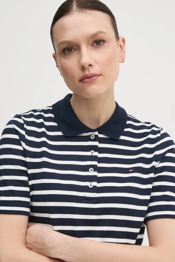 Tommy Hilfiger polo damskie z bawełną granatowy WW0WW43224