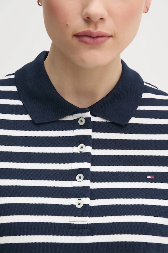 Tommy Hilfiger polo damskie z bawełną WW0WW43224 granatowy