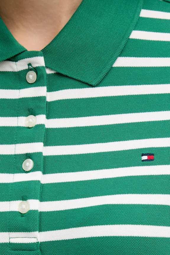Tommy Hilfiger polo tričko dámske s bavlnou WW0WW43224 zelená