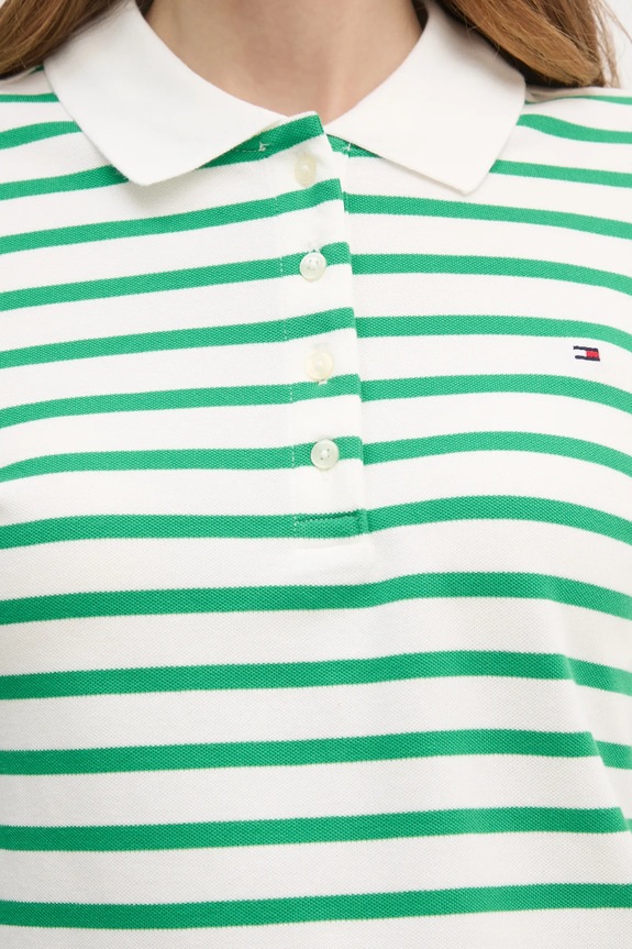 Tommy Hilfiger polo de damă din bumbac WW0WW43224 verde