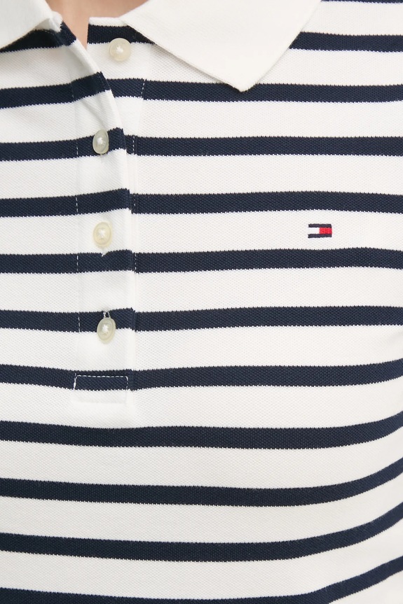 Tommy Hilfiger πόλο γυναικείο με βαμβάκι WW0WW43225 λευκό