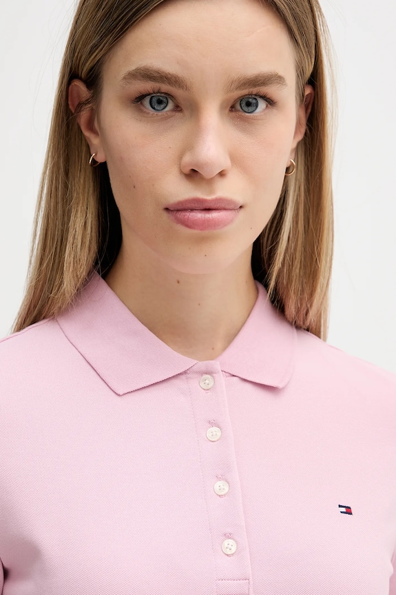 Tommy Hilfiger polo tričko dámske s bavlnou ružová WW0WW43225