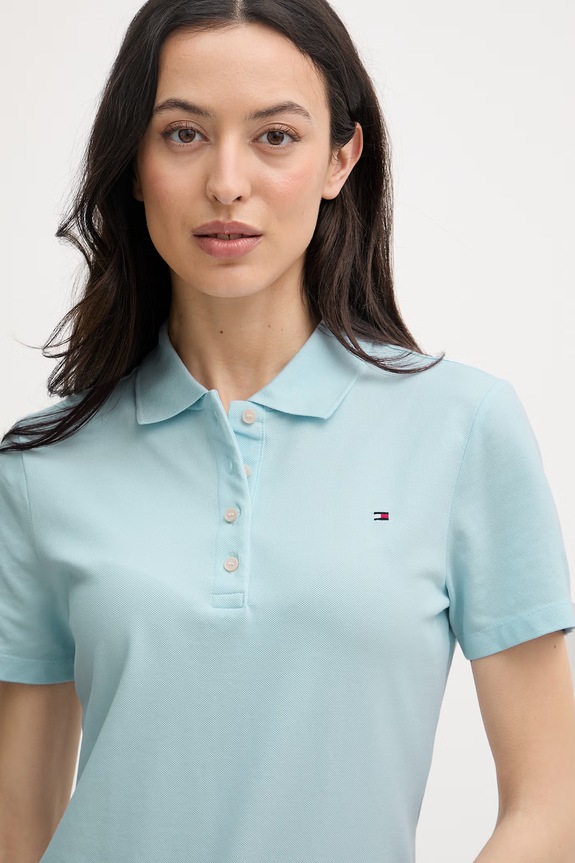 Tommy Hilfiger polo tričko dámske s bavlnou modrá WW0WW43225
