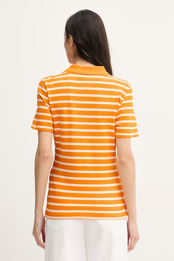 Oblečenie Tommy Hilfiger polo tričko dámske s bavlnou WW0WW43225 oranžová