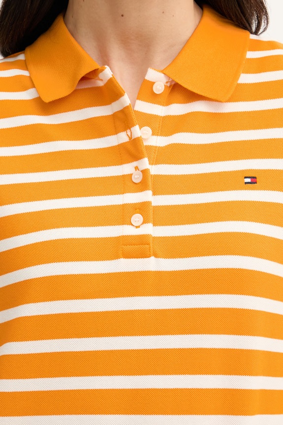 Tommy Hilfiger polo tričko dámske s bavlnou WW0WW43225 oranžová