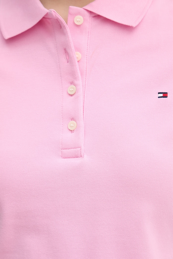 Tommy Hilfiger polo tričko dámske s bavlnou WW0WW43225 ružová