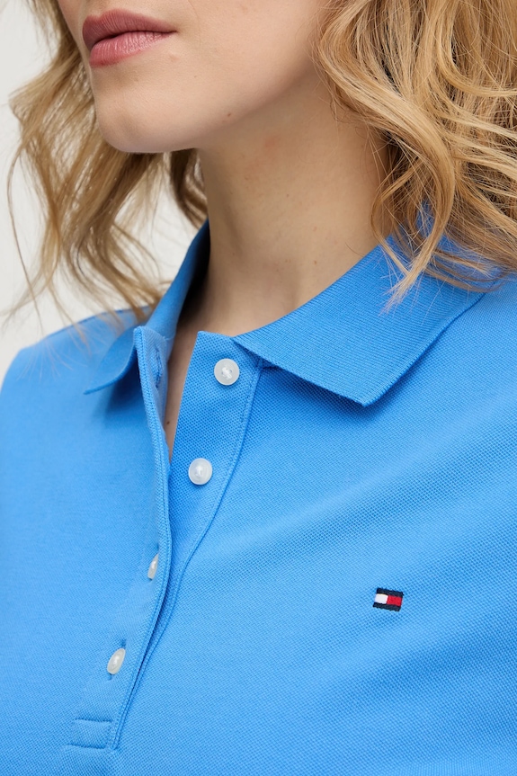 Tommy Hilfiger polo tričko dámske s bavlnou WW0WW43225 modrá
