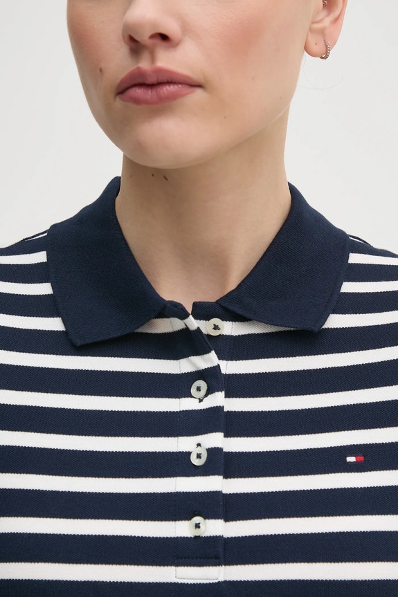 Tommy Hilfiger polo damskie z bawełną WW0WW43225 granatowy