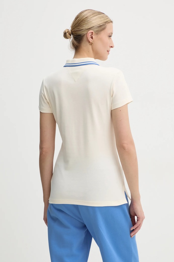 Odzież Tommy Hilfiger polo bawełniane WW0WW43931 beżowy