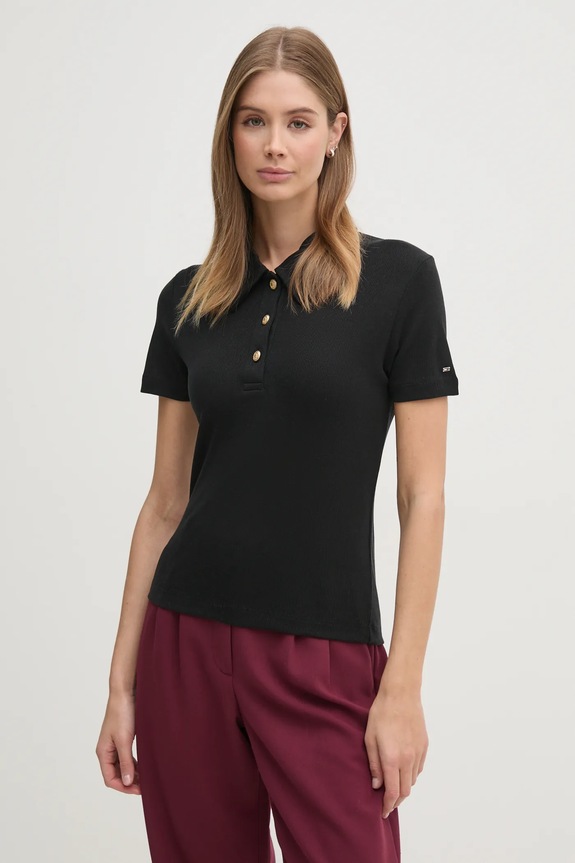 Tommy Hilfiger poló sima fekete WW0WW44446
