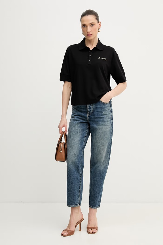 Polo tričko Armani Exchange XW000887.AF10819.NOS čierna AA00