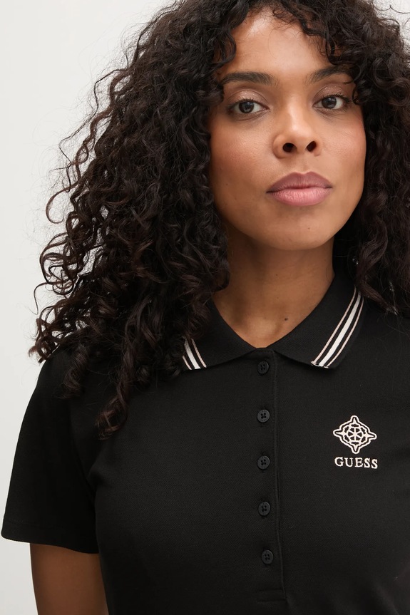 Polo tričko Guess SUZANNE černá V5RP02.KCOK1
