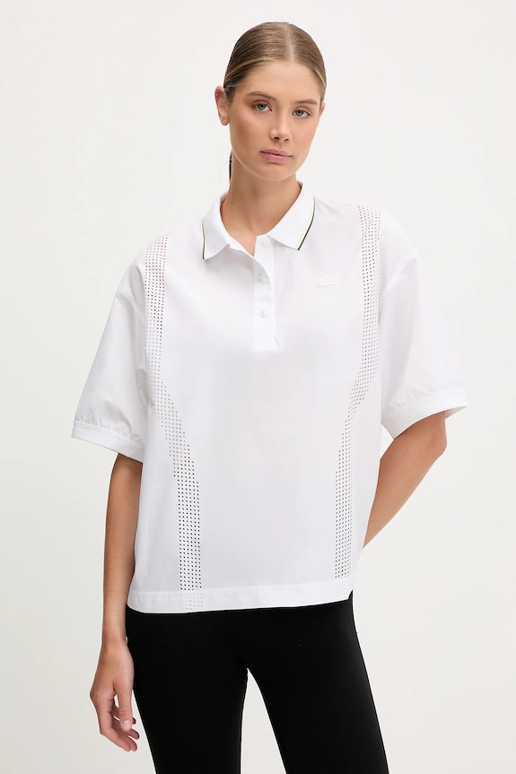 Lacoste polo colletto abbottonato bianco CF0060
