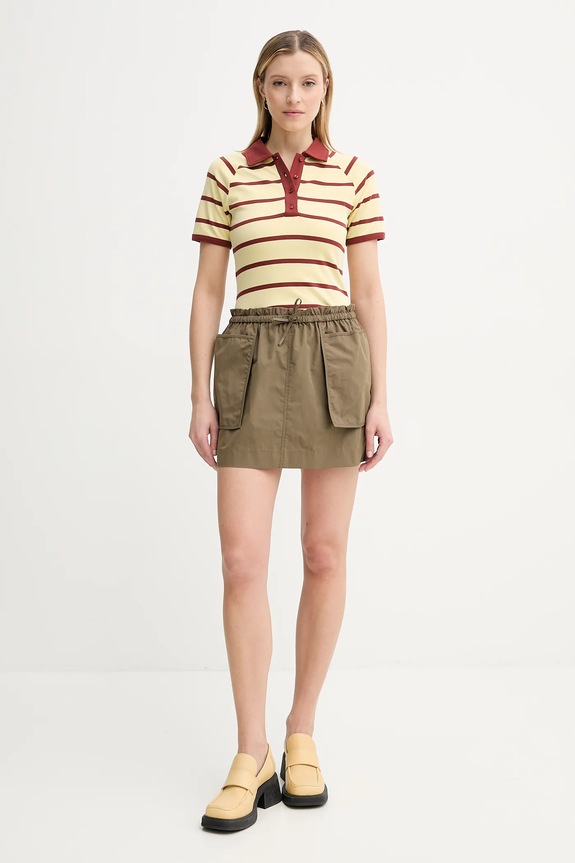 Samsoe Samsoe polo bawełniane SAAMY F25100117 żółty SS25