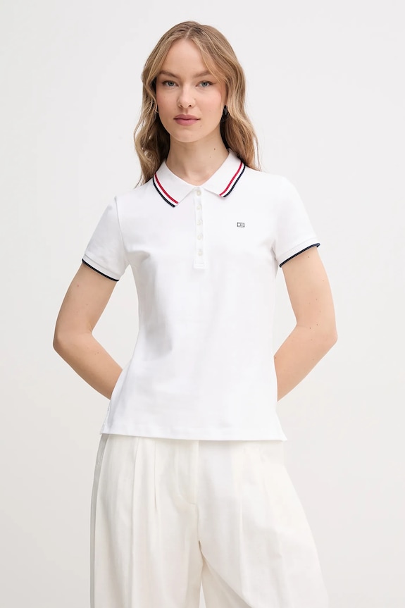 Polo tričko Tommy Hilfiger nášivka biela WW0WW44517