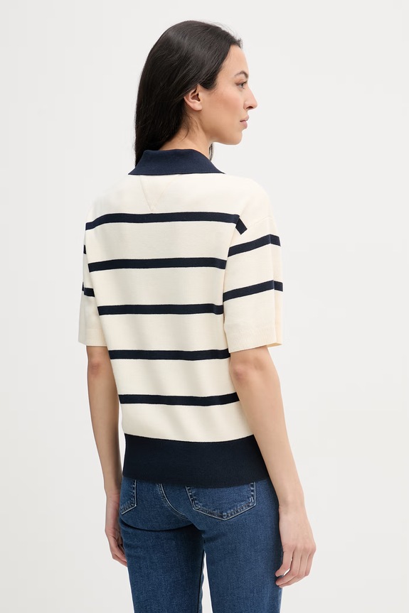 Ruházat Tommy Hilfiger női pamut póló WW0WW45400 bézs