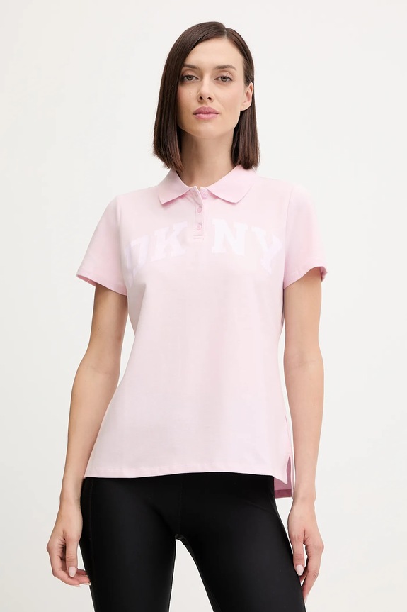 Dkny polo z elastanem różowy DP5T1213