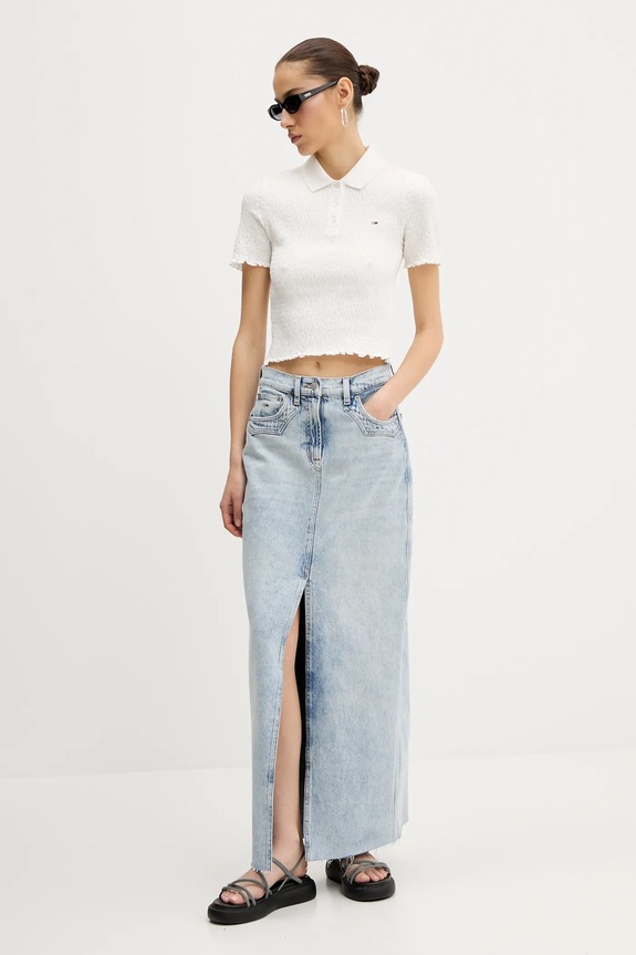 Tommy Jeans poló DW0DW20296 fehér SS25