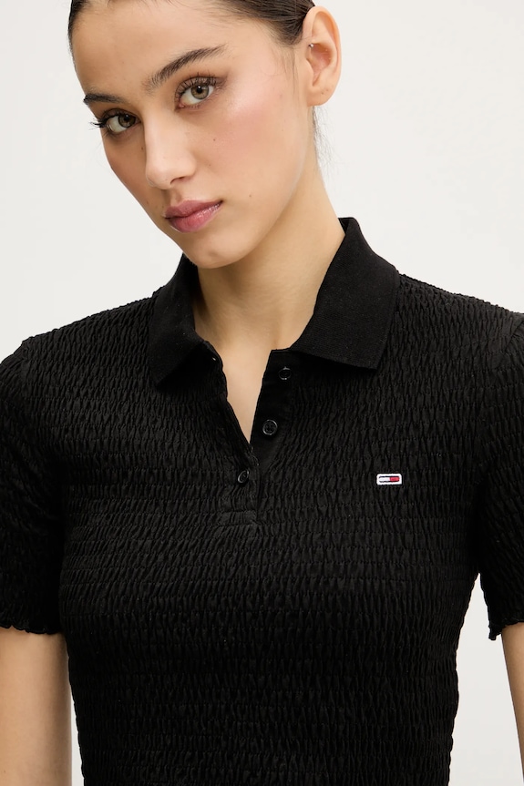 Tommy Jeans poló fekete DW0DW20296