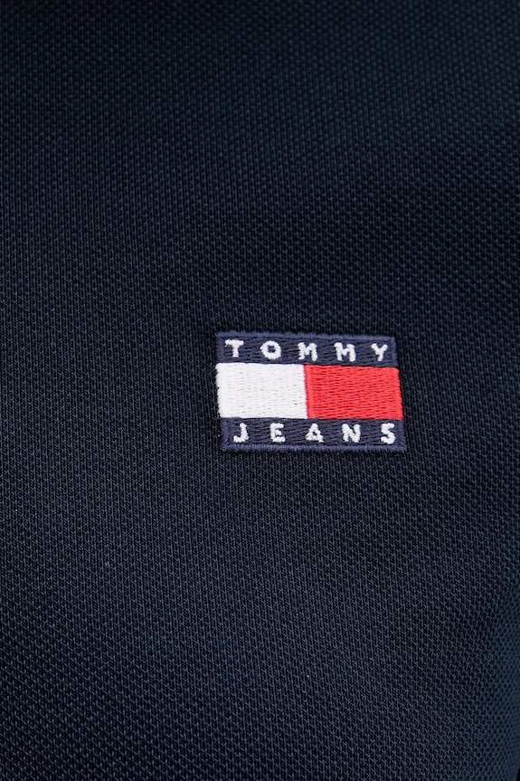 Tommy Jeans πόλο γυναικείο βαμβακερό με ελαστάν DW0DW21363 σκούρο μπλε
