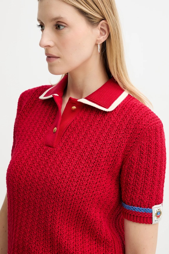 Bally sweter bawełniany czerwony WKN09O
