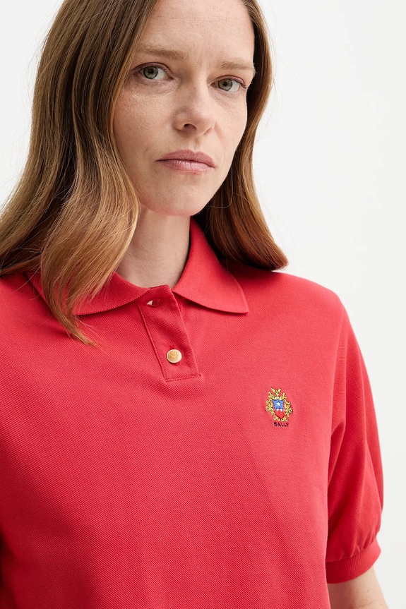 Bavlněné polo tričko Bally červená WJE077