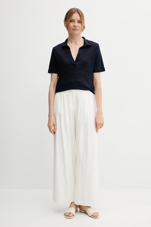 Lanena polo majica United Colors of Benetton 37UJD300Y mornarsko plava SS25