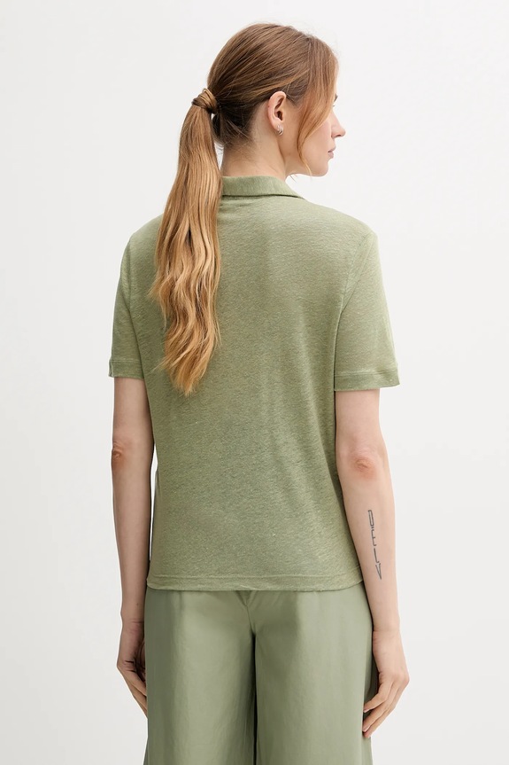 Ρούχα Λινό πόλο United Colors of Benetton 37UJD300Y πράσινο