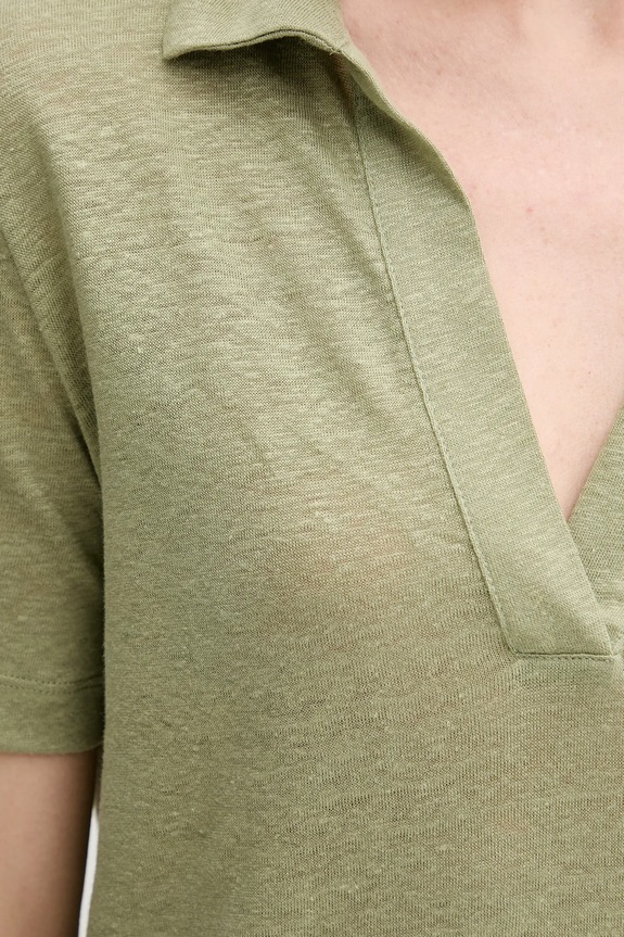 Λινό πόλο United Colors of Benetton 37UJD300Y πράσινο