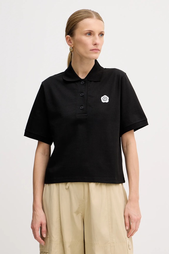 Kenzo polo bawełniane Boke Flower 2.0 bawełna czarny FF52TS1604SB.99J