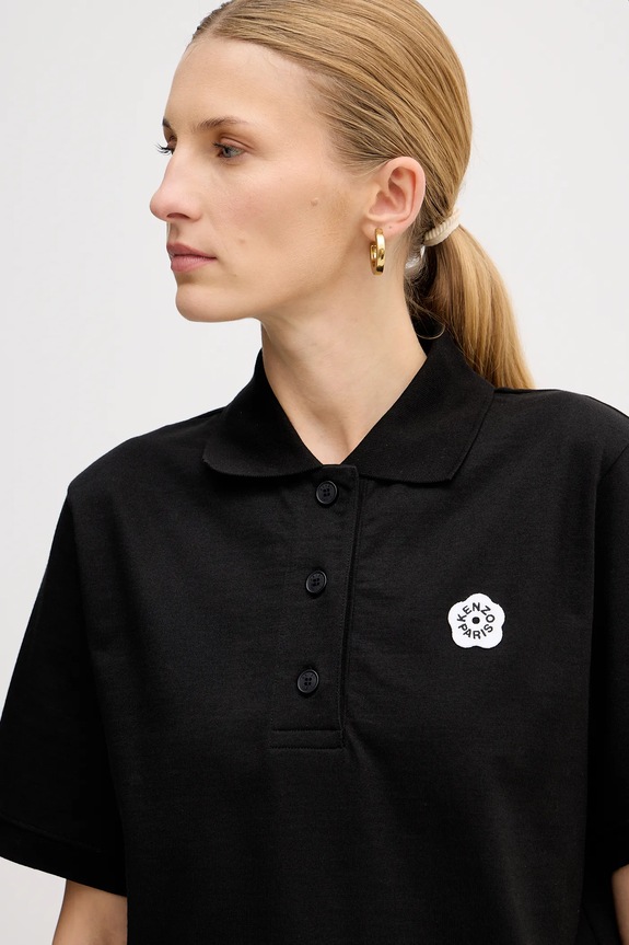 Kenzo polo bawełniane Boke Flower 2.0 czarny FF52TS1604SB.99J